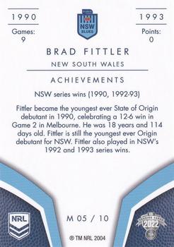 2022 NRL Elite - Masters Series #M05 Brad Fittler Back